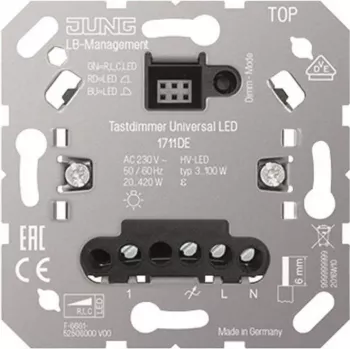 Dimmerschalter Jung 1711DE Universal LED, Dreh-/Drucksteuerung, für LED-Lampen