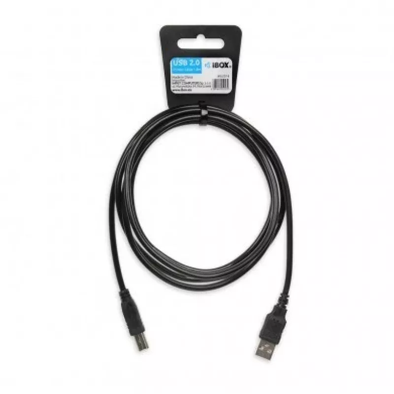 USB-Kabel IBOX IKU2D 1,8 m – USB A auf USB B, USB 2.0, schwarz