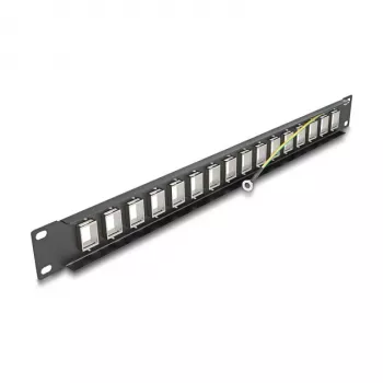 DeLOCK 19 Zoll Keystone Patch Panel 16 Port 1U schwarz