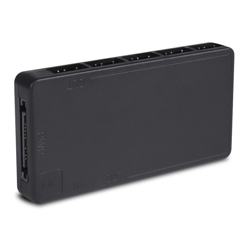 Alphacool Core 25669 11x 3-Pin DRGB Splitter mit SATA-Stromanschluss, schwarz