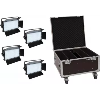 LED-Panel-Set EUROLITE PLL-480 CW/WW 4x mit Case – 4 Einheiten, einstellbar kalt-/warmweiß
