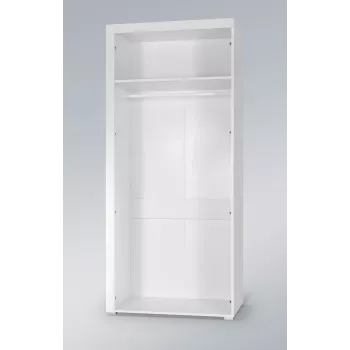 Kleiderschrank cama meble SAMBA weiß/schwarz glänzend, 900×550×2030 mm, 1 Einlegeboden