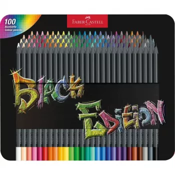 Faber-Castell Black Edition Buntstifte, 100 Stück Metallbox (116490)