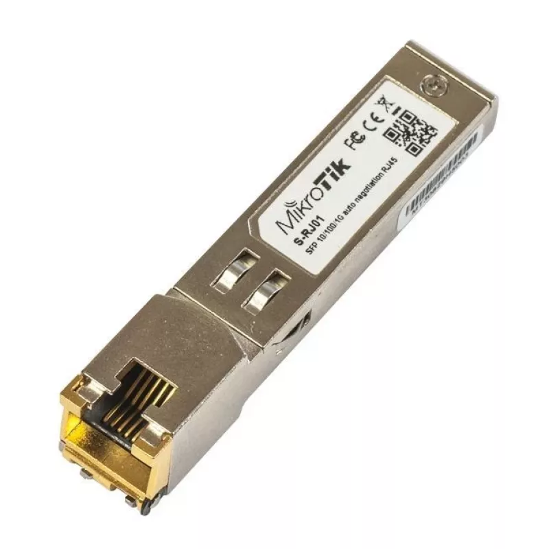 Netzwerk-Switch-Modul MikroTik S-RJ01 — 1× Gigabit-Ethernet (RJ-45), 1000 Mbit/s, 1,25 Gbit/s Datenrate, 0,1 km Übertragung