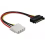 Delock 60115 Stromkabel SATA 15-Pin-Stecker auf Molex 4-Pin-Buchse, 0,12 m