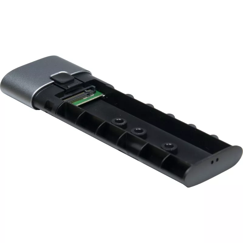 Inter-Tech GD-MS013 M.2-NVMe-Laufwerksgehäuse, USB-C 3.2 Gen 2 10 Gbit/s, 113x37x12 mm, grau