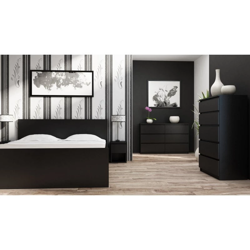 Kommode Top e Shop M5 CZERŃ, 5 Schubladen, schwarz, 700×400×1120 mm, Spanplatte