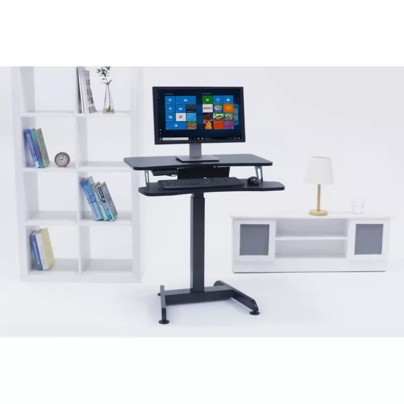 Maclean MC-835 Tragbarer elektrisch höhenverstellbarer Schreibtisch 72 – 122 cm, max. 37 kg, Bedienfeld, Sitz-Steh-Arbeitsplatz
