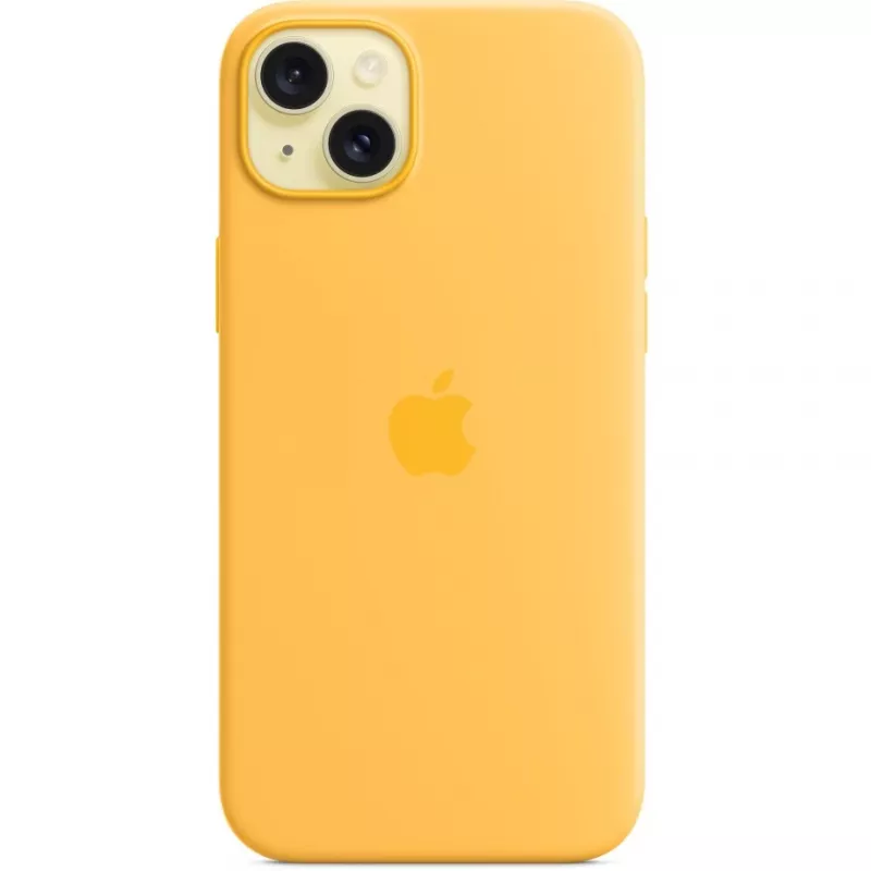 Apple iPhone 15 Plus Silikon Case mit MagSafe, Sunshine, MWNF3ZM/A
