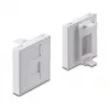 Einrastbare 45×45 mm Keystone-Modulabdeckung DELOCK Easy 45 für 1 Port, ABS, weiß, mit Staubschutzkappe