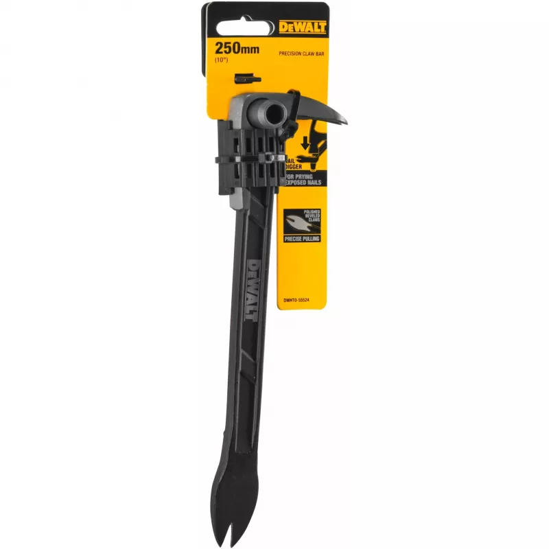DeWalt DWHT0-55524 Präzisions-Kuhfuß / Nagelzieher, spitz, 254 mm, Schwarz