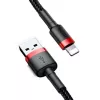 USB-A auf Lightning Kabel Baseus Cafule 2.4A QC 3.0, 1 m — schwarz/rot