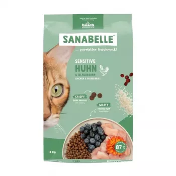 Trockenfutter für Katzen Bosch Sanabelle Sensitive Huhn 8 kg — hypoallergenes Alleinfuttermittel für ausgewachsene Katzen
