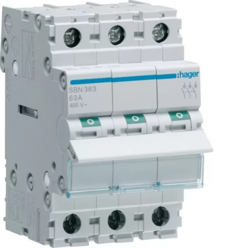 Hager SBN363 Trennschalter, 3P 63 A, 3 Module