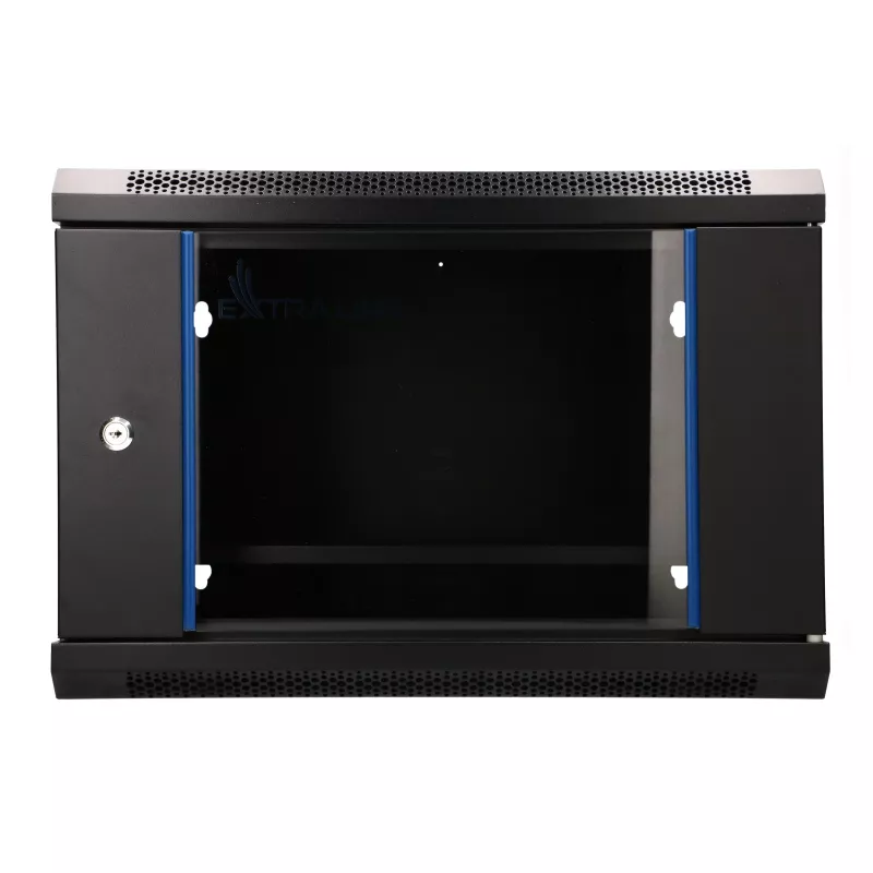 EXTRALINK LITE 6U 530X400 WANDMONTAGE-RACKSCHRANK SCHWARZ MIT REGALBODEN
