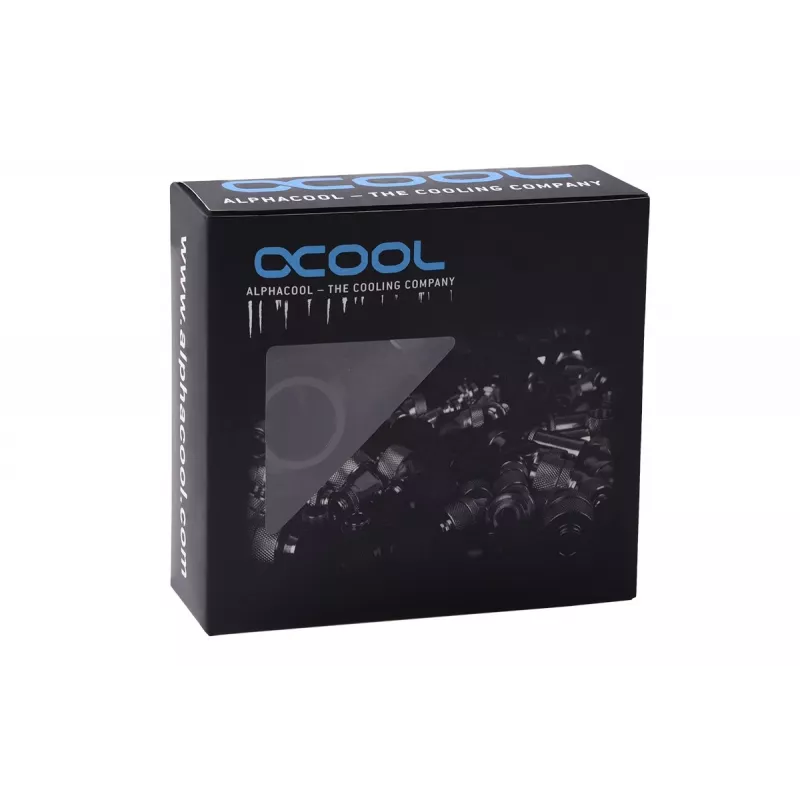 Fitting-Kit Alphacool 17475 — Messing-Fittings, schwarz, Ø 22 mm, H 20 mm