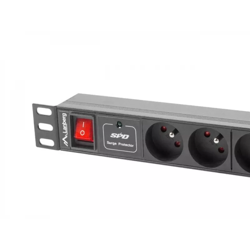 Lanberg PDU-04E04I-0200-IEC-BK 1HE Rack-PDU, 4x Typ E + 4x IEC C13, 10 A, 2 m, Schwarz