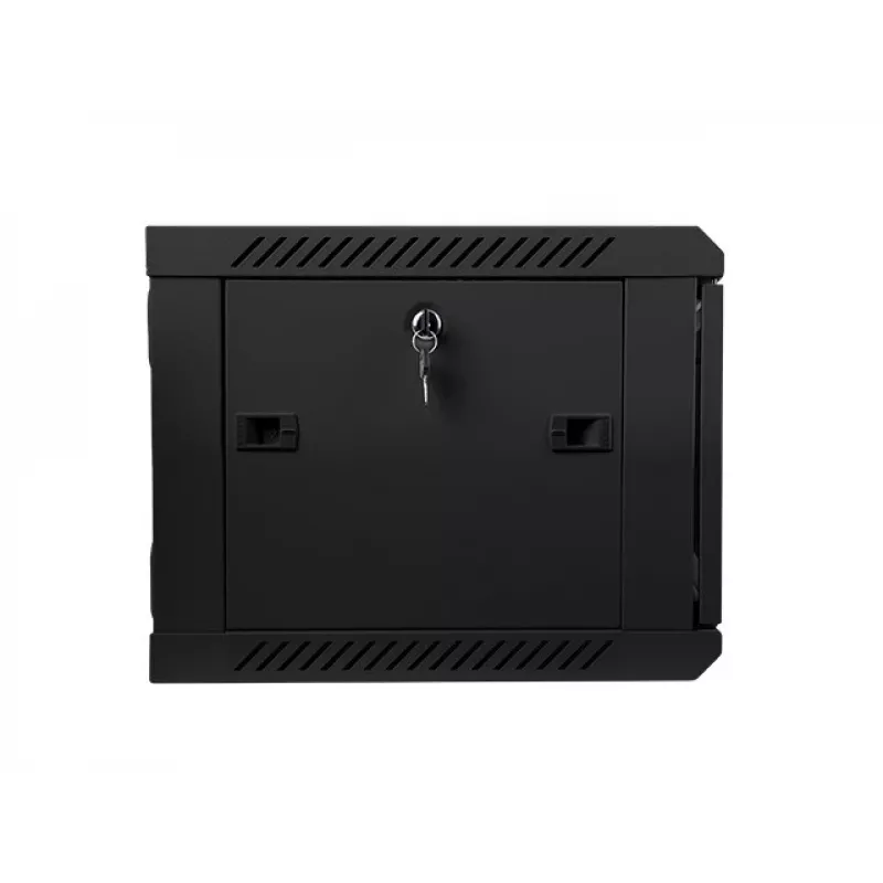 Lanberg WF01-6406-10B 19-Zoll-Wandschrank, 6U, 600x450x368 mm, Glastür, 60 kg, Schwarz