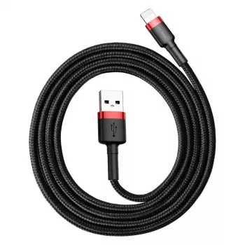 USB-A auf Lightning Kabel Baseus Cafule 2.4A QC 3.0, 1 m — schwarz/rot