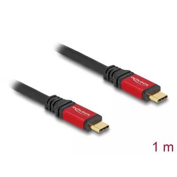 DeLOCK USB-Kabel USB Typ-C Stecker auf Stecker 10 Gbps PD 3.0 100 W 1 m rot Metall