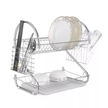 Geschirrabtropfgestell Maestro MR-1025-38, lackierter Stahl, doppelte Konstruktion, 38 cm, Chromoberfläche