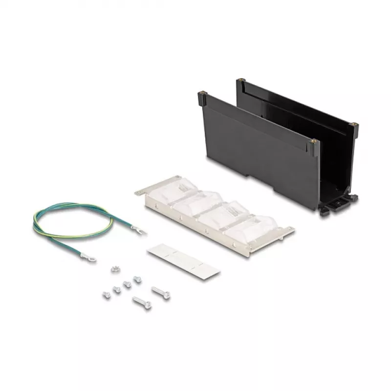 DeLOCK 67039 Keystone-Halterung 8-Port, neigbar, für Hutschiene oder Wandmontage