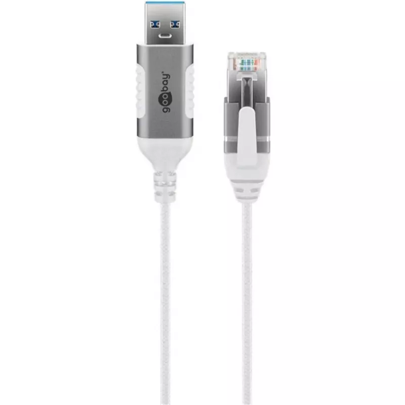 Goobay Ethernet-Kabel USB-A 3.0 auf RJ45 schlank 5 m - verbindet Router, Modem oder (74381)