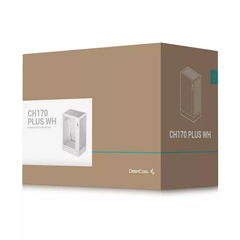 DeepCool CH170 PLUS WH Midi-Tower-PC-Gehäuse, Micro ATX, ohne Netzteil, 4 Erweiterungssteckplätze, weiß