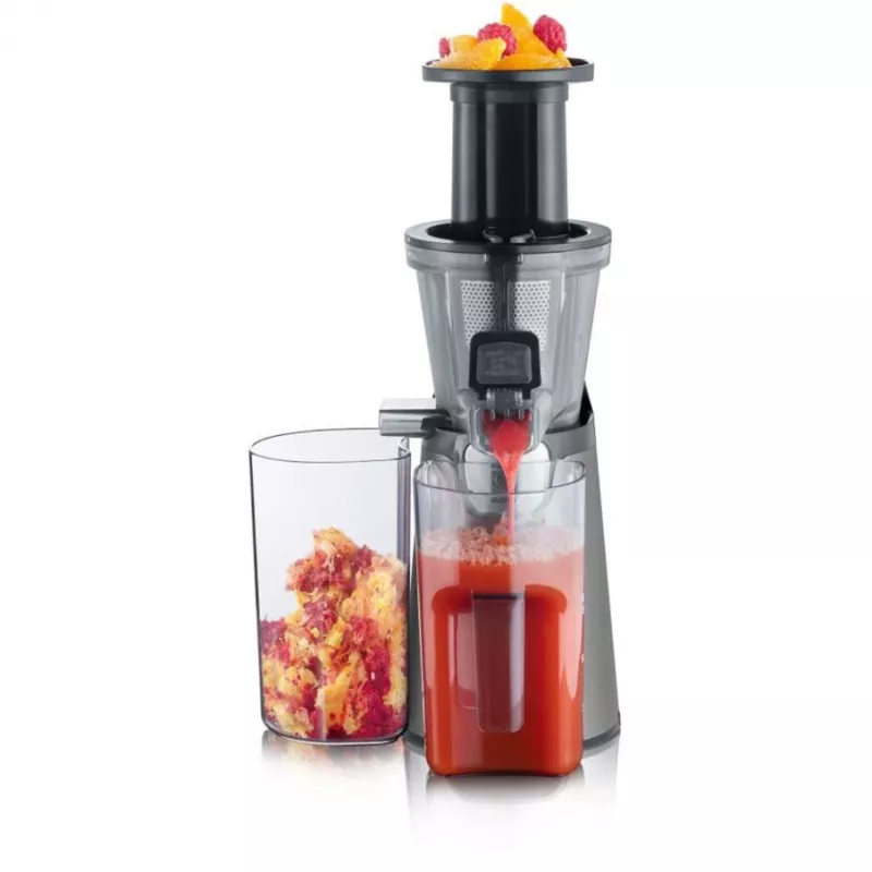 Severin ES 3571 Slow Juicer Entsafter, 150 W, Schwarz/Metallic