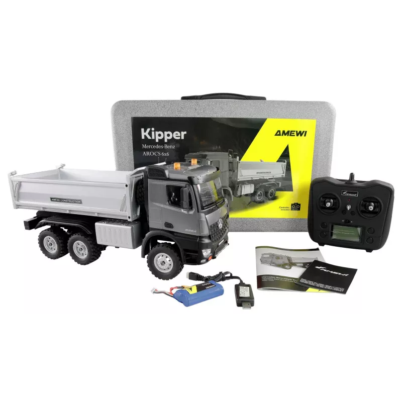 Amewi 22685 Mercedes-Benz Arocs Muldenkipper 6x6 1:14 RTR, anthrazit