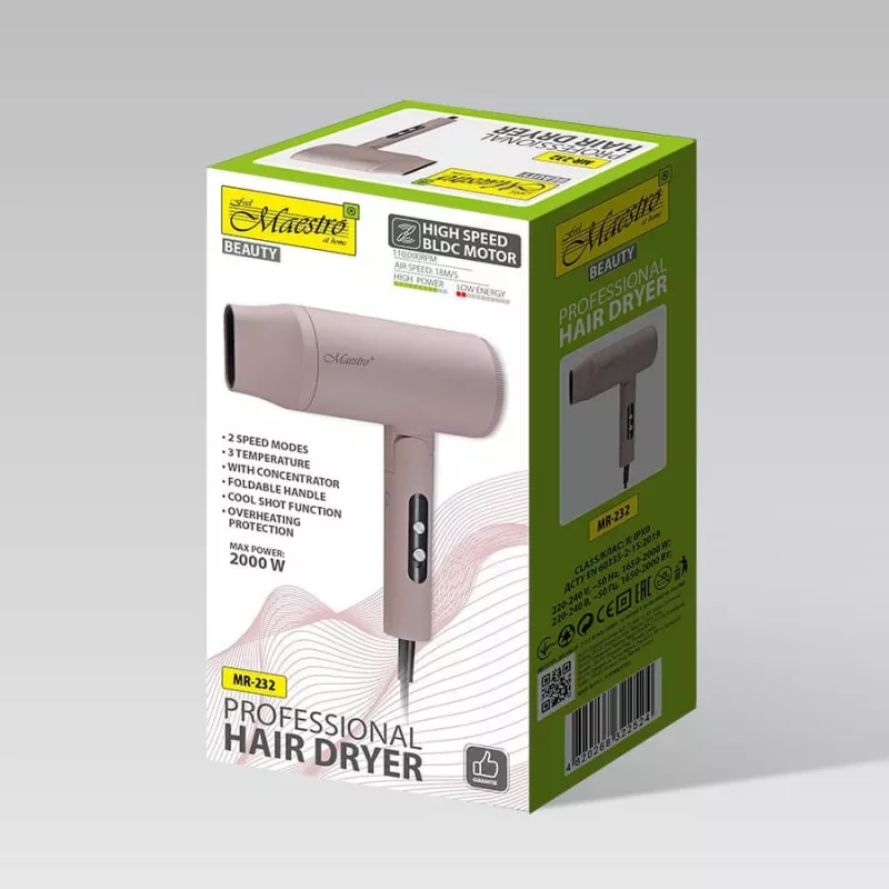 Maestro MR-232 Haartrockner 2000 W Pink
