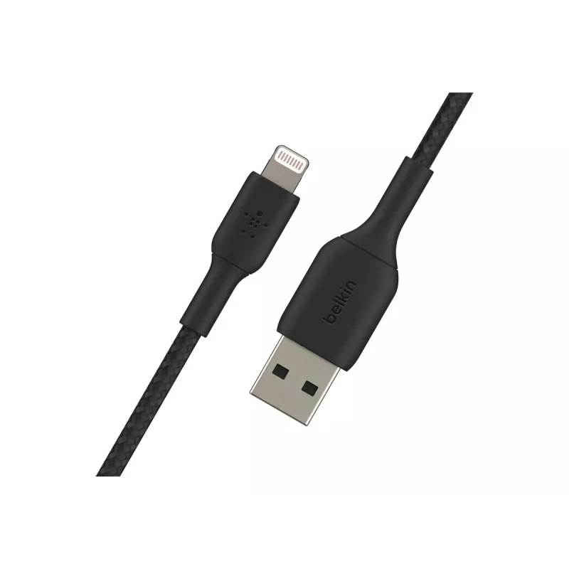 Cable Braided USB-Lightning 1m Black