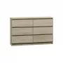 Kommode Top e Shop M6 120 SON 2x3, Eiche, 6 Schubladen, 1200×300×770 mm