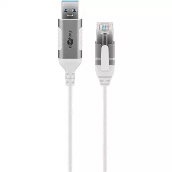 Goobay Ethernet-Kabel USB-A 3.0 auf RJ45 schlank 1 m – verbindet Router, Modem oder (74377)