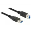 Delock 85068 USB-3.0-Kabel, USB Typ-A Stecker auf Typ-B Stecker, 2 m, Schwarz
