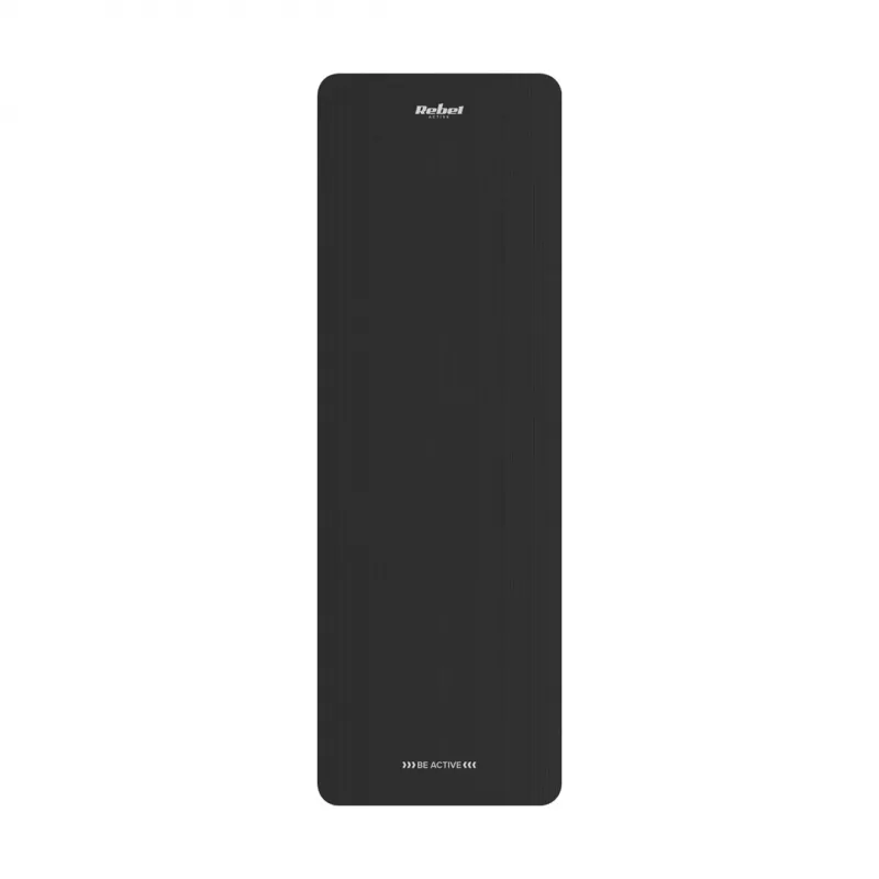 Rebel Active RBA-3151-BK Gymnastikmatte, TPE, 183 x 61 cm, 6 mm, Schwarz
