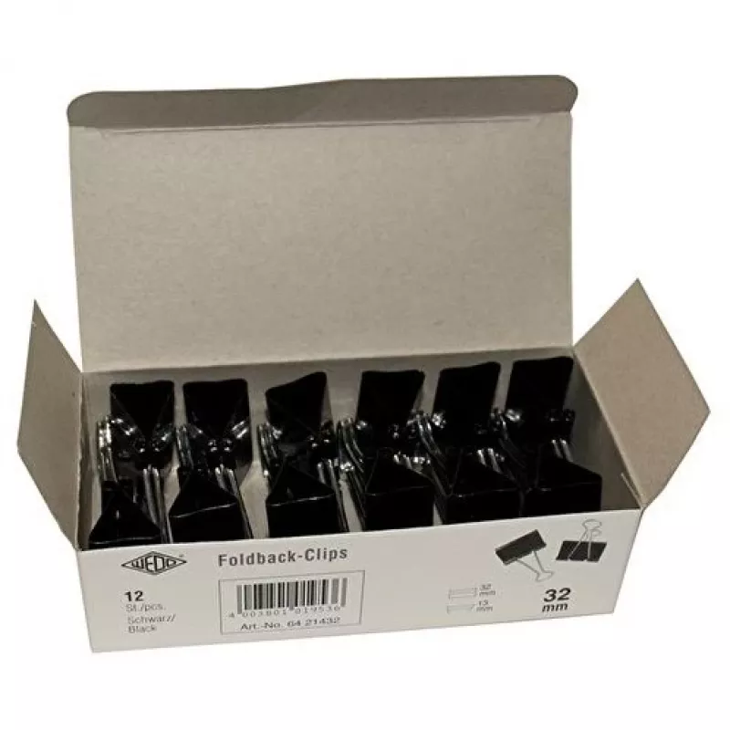 WEDO Foldback-Klammer B Klemmweite schwarz 62421383 (6421432)