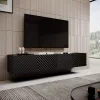 4D RTV-Schrank ONDA 200x40x35-54 schwarz (stehend oder wandmontiert)
