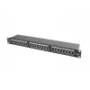 Patchpanel 1U LANBERG PPS6-1024-B, 24-Port Cat6, Metall, schwarz, 442×114,5×44,5 mm