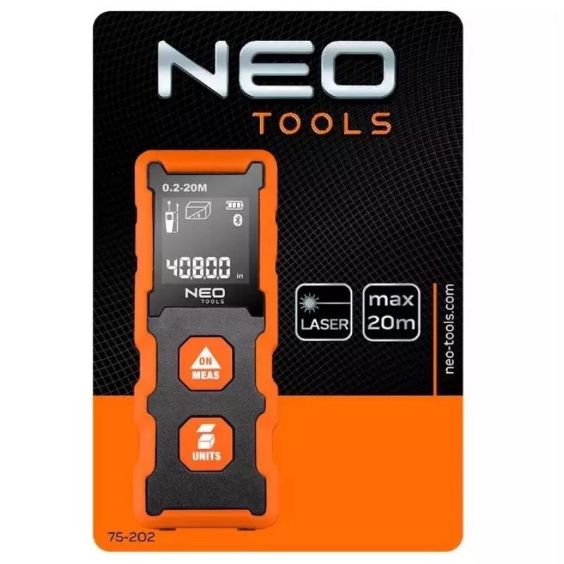 NEO Tools 75-202 Laser-Entfernungsmesser, 20 m