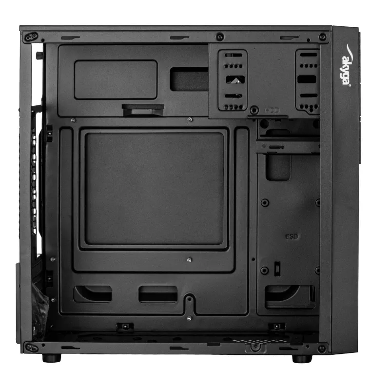 Akyga AK19BK Micro-Tower-PC-Gehäuse, Micro-ATX / Mini-ITX, USB-C + USB 3.0 + 2x USB 2.0, ohne Netzteil, schwarz