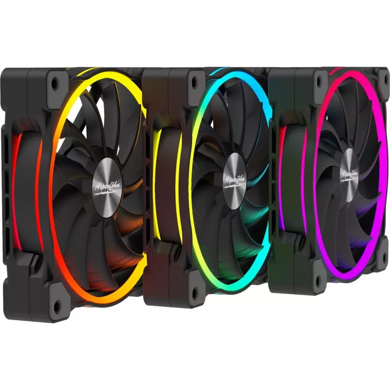 ALPENFÖHN Wing Boost 3 120mm ARGB Gehäuselüfter, 3er-Pack, Schwarz