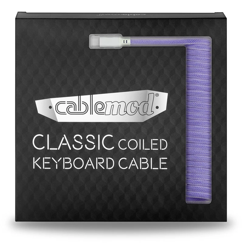CableMod Classic Coiled CM-CKCA-CW-PW150PW-R Spiral-Tastaturkabel, USB-C auf USB-A, 150 cm, Rum Raisin
