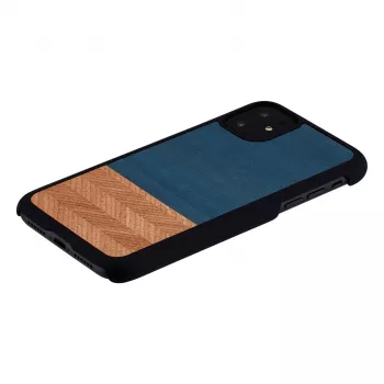 Smartphone-Hülle man and wood für iPhone 11 – Schutzcover in Denim-Schwarz