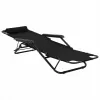 Black Forest Klappbarer Garten-Loungesessel mit Auflage, schwarz