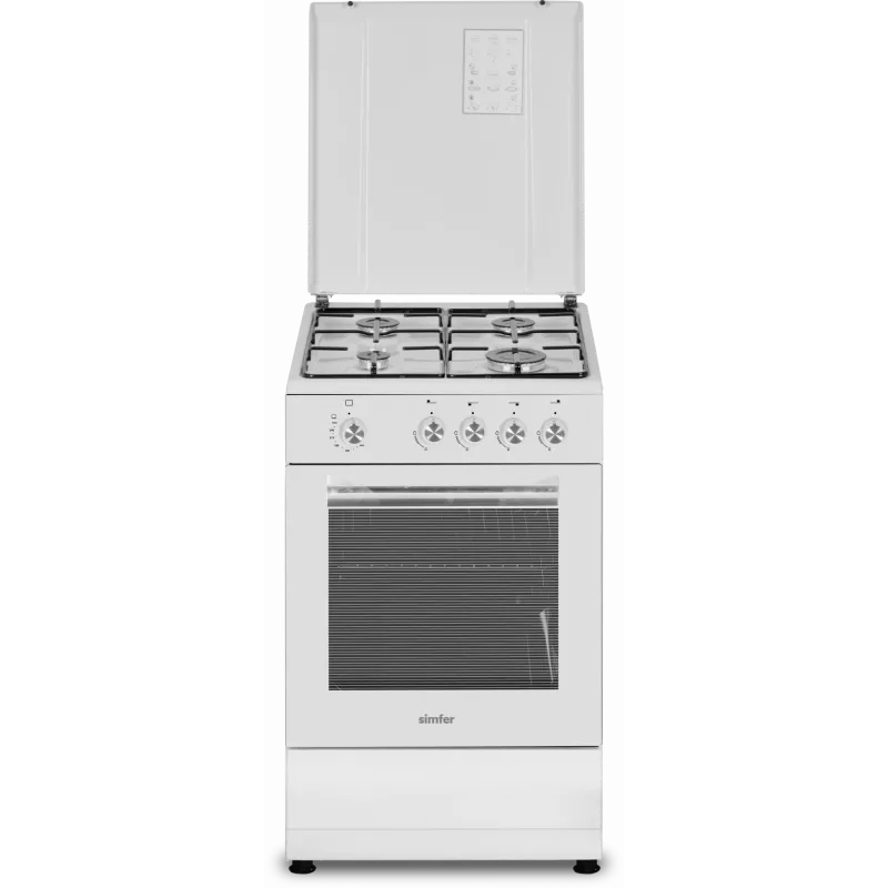 Simfer Herd 4401SGRBB Kochfeldtyp Gas Ofentyp Gas Weiß Breite 50 cm 49 L Tiefe 55 cm