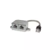 ShiverPeaks BASIC-S BS75002-1 Patchkabel-Adapter, geschirmt, Cat.5e, 1x RJ45 Stecker auf 2x RJ45 Buchse, 0,1 m, grau