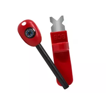 Überlebenskompass BCB CN340 — kompakter Kompass mit Leuchtzifferblatt, Kunststoffgriff, 110 mm, 47 g, rot