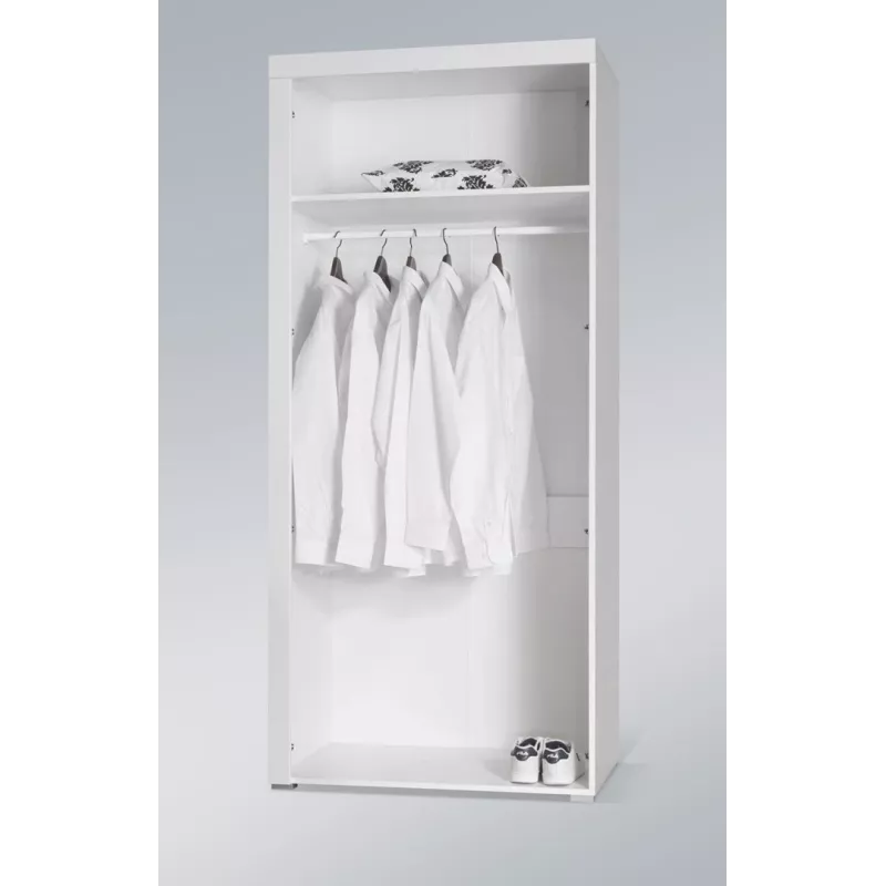 Cama Meble SAMBA 1 BI/CZ Kleiderschrank, weiß / schwarz glänzend