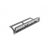 Lanberg PPKS-9112-B Leer-Patchpanel 12 Ports 1U 10 Zoll mit Keystone-Organizer, Schwarz